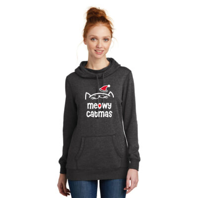 Meowy Catmas Ladies Hooded Sweatshirt Thumbnail