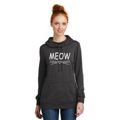 Ladies Light Weight Hooded Meow Sweatshirt Thumbnail