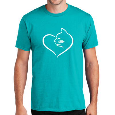 Cat Heart Adult T-shirt Thumbnail
