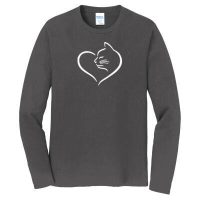 Cat Heart Adult Long Sleeve T-shirt Thumbnail